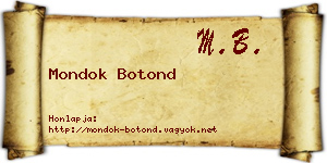Mondok Botond névjegykártya